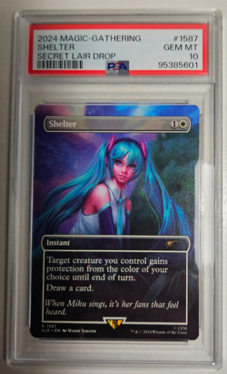 MTG Magic the Gathering - Hatsune Miku Secret Lair Drop R 1587 Shelter - PSA 10 - Image 1
