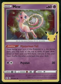 Mew 011/025 Holo - Pokemon TCG Celebrations 25th Anniversary Set 2021 NM - Image 1