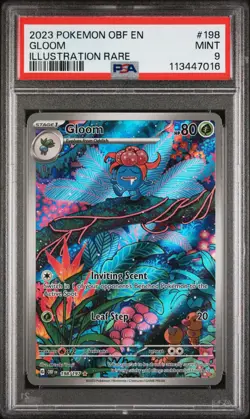 2023 POKEMON OBF EN-OBSIDIAN FLAMES ILLUSTRATION RARE #198 GLOOM PSA 9 - Image 1