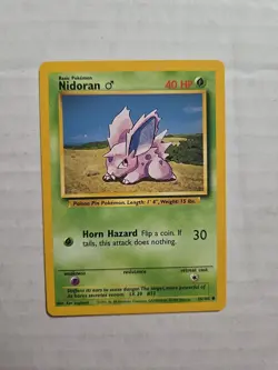 Nidoran M 055/102 - Base Set - Regular - Unlimited - WOTC - Pokemon TCG - - Image 1