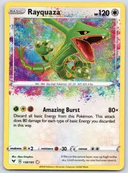 Rayquaza 138/185 (NM) - SWSH04: Vivid Voltage - Amazing Rare - Pokemon TCG - Image 1