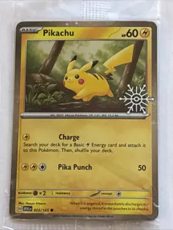 Pikachu 025/165 Pokemon Holiday Calendar 2023 Festive Stamp Promo SEALED N/M - Image 1