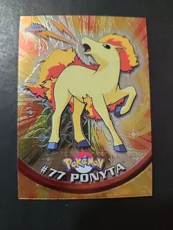 2000 TOPPS CHROME Pokemon Rare Foil #77 PONYTA TV Animation Edition - Image 1