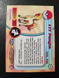 2000 TOPPS CHROME Pokemon Rare Foil #77 PONYTA TV Animation Edition - Image 2
