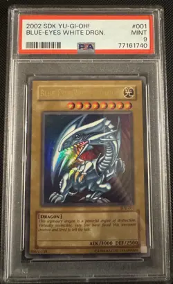 2002 Yu-Gi-Oh! Blue-Eyes White Dragon SDK-001 Ultra Rare PSA 9 MINT - Image 1