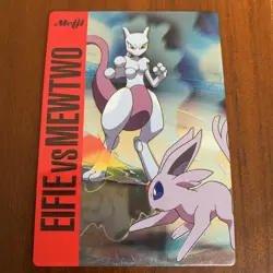 Espeon vs Mewtwo Pokemon Card Japanese Meiji Promo 2002 Nintendo Very Rare - Image 1