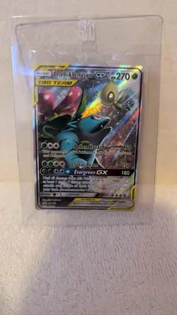 Pokemon TCG Celebi & Venusaur GX Tag Team SM167 Black Star Promo, Sun & Moon - Image 1