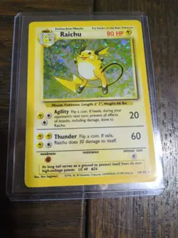 Pokemon TCG Raichu 14/102 Base Set Holo Unlimited Mp - Image 1