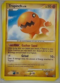Trapinch 84/111 Regular Common Platinum Rising Rivals Pokemon Card 2009 LP - Image 1