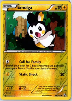 Pokemon tcg: Dragons Exalted Emolga #45/124 Reverse Holo - NM Uncommon .VO5 - Image 1