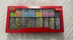 Pokemon TCG Prismatic Evolutions 8 Mini Tins Display Costco USA Exclusive Promos - Image 1