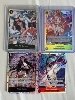 One Piece Nico Robin, Boa, Shirahoshi SR Cards (all 4) - Image 1