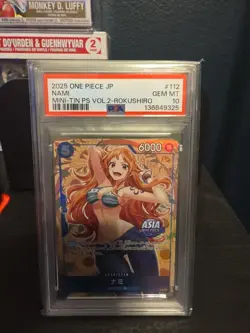 2025 ONE PIECE JPN MINI-TIN PACK SET VOL.2 KOUSHI ROKUSHIRO #112 NAMI PSA 10 - Image 1