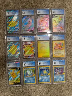 Graded slab pokemon card lot collection, mew, pikachu. CGC graded - Image 1