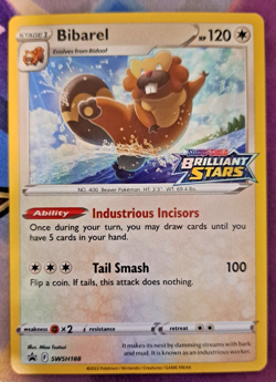 Pokemon TCG Bibarel SWSH188 SWSH: Sword & Shield Promo Cards Holo STAMP Near Min - Image 1
