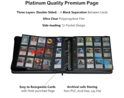 Vibrant Green 12-Pocket Card Binder - Holds 1920 Trading Cards - Archival Album - Image 4