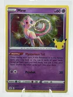 Pokemon Mew Holo Rare TCG Card 11/25 Celebrations 25th Anniversary - Image 1