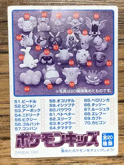 Pokemon Kids' Mini Card Venomoth Nintendo Bandai Pocket Monsters 1997 Japan - Image 2