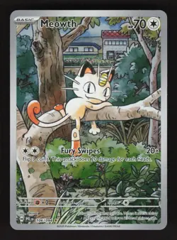 Meowth 106/094 Pokemon Phantasmal Flames Holo Full Art Card - Image 1