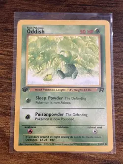 Pokemon TCG Oddish (Team Rocket) 63/82 1st Edition Vintage LP - Image 1