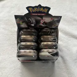Pokemon Mini Tins Case Black Bolt & White Flare (8 TIN SET ) Display Box NEW - Image 2