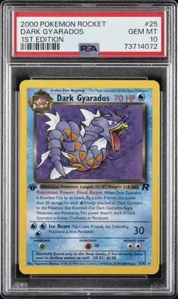 2000 POKEMON ROCKET 1ST ED #25 DARK GYARADOS PSA 10 - Image 1