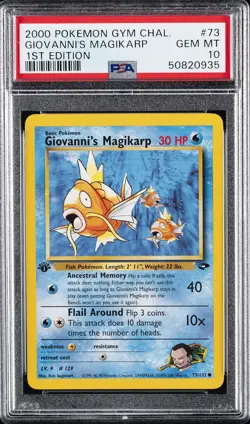 2000 POKEMON GYM CHALLENGE 1ST ED #73 GIOVANNI'S MAGIKARP PSA 10 - Image 1