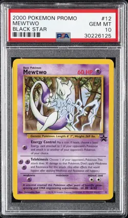 2000 POKEMON PROMO BLACK STAR #12 MEWTWO PSA 10 - Image 1