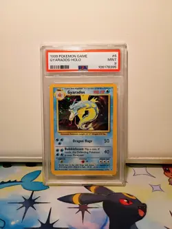1999 Pokemon TCG Gyarados Base Set Holo Rare 6/102 Unlimited Vintage PSA 9 Mint - Image 1