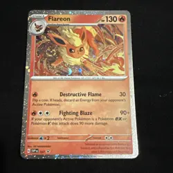 Pokemon TCG Flareon 167 Cosmos Holo Black Star Promo Prismatic Evolutions swirl - Image 2