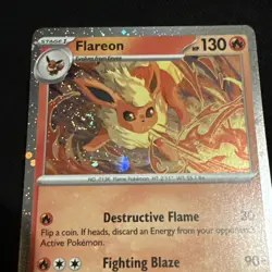 Pokemon TCG Flareon 167 Cosmos Holo Black Star Promo Prismatic Evolutions swirl - Image 3