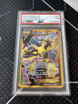 2016 POKEMON XY FATES COLLIDE SECRET #125 FULL ART/ALAKAZAM EX PSA 7 - Image 1