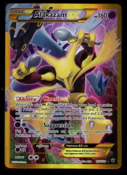 Pokemon Alakazam EX 125/124 XY Fates Collide Full Art Secret Rare NM SMALL DENT - Image 1