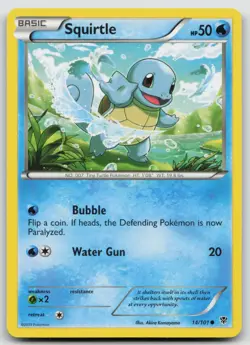 Pokemon Card Squirtle Common Plasma Blast 14/101 - Image 1