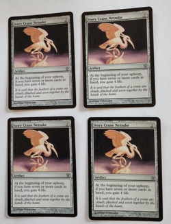 MTG SOK Ivory Crane Netsuke Uncommon x4 Cards are in Great Shape - Image 1