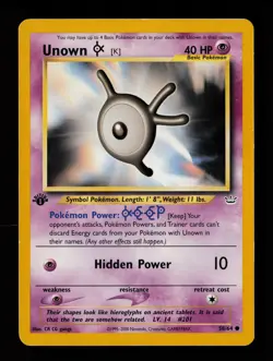 Unown [K] 58/64 Common 1st Edition Neo Revelation Pokemon Card - Image 1