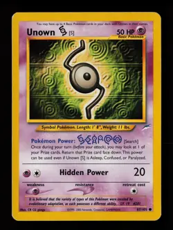 Unown [S] 87/105 Common Neo Destiny Pokemon Card - Image 1