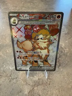 Pokemon TCG Arcanine EX Full Art Holo Card 224/198 SV Base Set Ultra Rare - Image 1