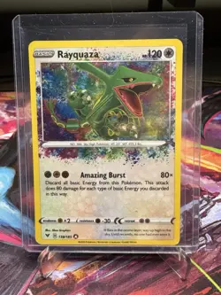 Pokemon TCG Vivid Voltage Rayquaza Holo Card 138/185 Amazing Rare Corner Dinged - Image 1