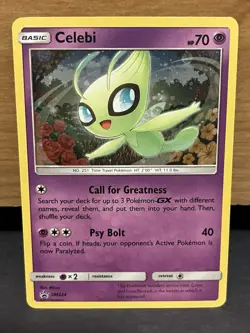 Pokemon TCG Celebi SM224 Black Star Promo Cosmos Holo Sun & Moon NM - Image 1