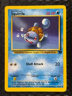 Squirtle 68/82 Base Set Series Team Rocket Common Basic Pokemon Card 2000 NM - Image 1