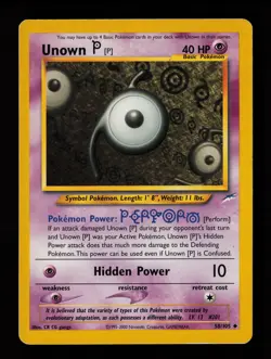 Unown [P] 58/105 Uncommon Neo Destiny Pokemon Card - Image 1