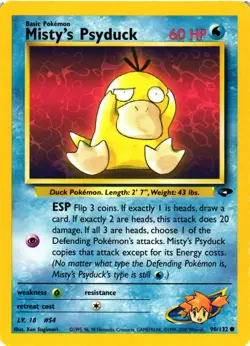 Pokemon TCG Gym Challenge Misty's Psyduck 90/132 Unlimited LP/MP - Image 1