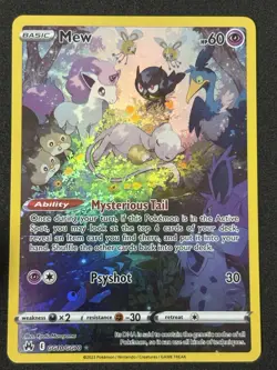 Pokemon TCG Mew GG10/GG70 Crown Zenith Galarian Gallery Holo Mint Condition - Image 3