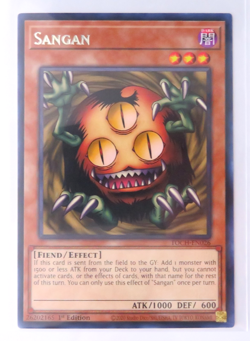Yugioh Card Sangan TOCH-EN026 1st Edition Rare LP - Image 1