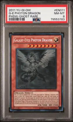Yugioh Galaxy-Eyes Photon Dragon PHSW-EN011 Ghost Rare PSA 8 - Image 1