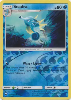 Pokemon - Seadra - 30/147 - Uncommon - Reverse Holo - Sun & Moon Burning Shadows - Image 1