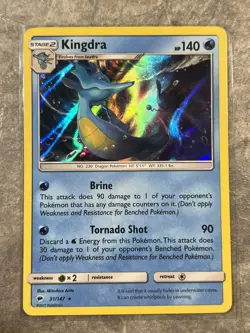 Kingdra 31/147 Pokemon TCG Sun Moon Sm-Burning Shadows Holo Rare (Light Play) - Image 1
