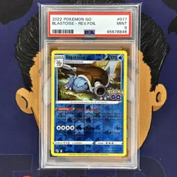 PSA 9 MINT 2022 Pokemon Go BLASTOISE #017 Reverse Holo Foil Rare - Image 2