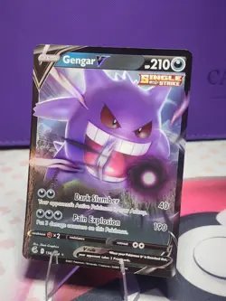 Pokemon TCG Gengar v Fusion Strike Holo Ultra Rare Card 156/264 SWSH08 - Image 1